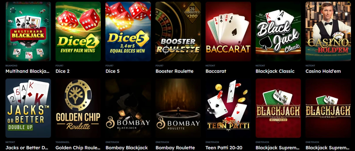 tweedbet casino table games